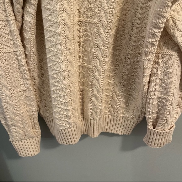 Peconic Bay Traders Unisex Vintage Cream 100% Cotton Cable Knit USA Size Large - Picture 8 of 10